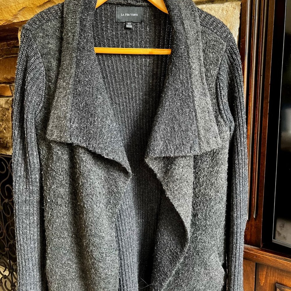Two "La Fee Verte" long single-button sweaters